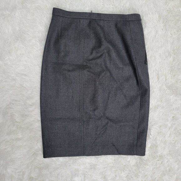 J. Crew 100% Wool Zip Front Knee Length Pencil Skirt - Size 4 - Picture 2 of 10